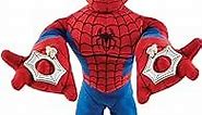 Marvel Spider-Man Plush Toy, City Swinging Soft Doll, 11-inch Super Hero Figure with Web-Swinging Action, Lights and Sounds