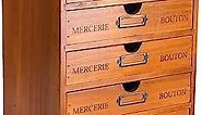 Vintage 5-Drawer Wooden Desk Organizer - Craft Storage Drawers - Rustic Shelf Drawer - Ideal Home Office Organizers and Accessories - Multilevel Table Top - Apothecary Cabinet, Art Storage I Stackable