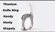 Zyac Titanium Knife Ring Men's Ring with Mini M390 Blade | Titanium Self-defense Ring