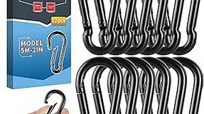 Spring Snap Hooks Carabiner Clips - Heavy Duty Rope Connector, Quick Link Small Carabiner Clips for Indoor & Outdoor, Camping, Dog Leashes, Fishing, Bird Feeders