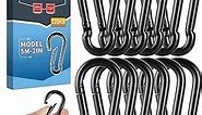 Spring Snap Hooks Carabiner Clips - Heavy Duty Rope Connector, Quick Link Small Carabiner Clips for Indoor & Outdoor, Camping, Dog Leashes, Fishing, Bird Feeders
