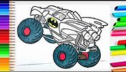 Batmobile Coloring Page. How To Coloring Batmobile. Download, Print and Coloring with Me.