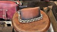 Dirty Brown Long Leather Biker Chain Wallet