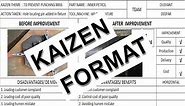 KAIZEN, kaizen format, case study on kaizen, how to make kaizen format in excel, how to fill kaizen