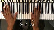 How To Play Db(D flat)Major Chord On Piano Lesson EricBlackmonGuitar @EricBlackmonGuitar