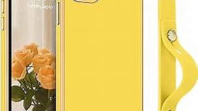 VENINGO iPhone 11 Case, Phone Cases for iPhone 11, Slim Fit Soft TPU with Adjustable Wristband Kickstand Scratch Resistant Shockproof Protective Cover for Apple iPhone 11 6.1 Inch 2019,Lemon Yellow