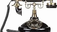 Design Toscano Antique Brittany Neophone 1929 Rotary Corded Retro Phone-Vintage Decorative Telephones, Black