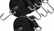 Bungee Cords Heavy Duty Outdoor, Long Adjustable Bungee Cords with Hooks Flat, 80 Inch High Elastic Rubber Bungee Straps with Hooks for Luggage, Roof Racks, Tarpaulin, Moving Cargo, Camps, Tarps