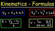Kinematics Physics Formulas