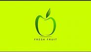 Free Tutorial INKSCAPE : Apple Fresh Fruit Logo Inkscape
