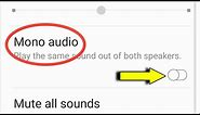 Samsung Mono Audio | How To Use Dual Audio Samsung | Mono Audio Setting Samsung