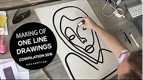 Salventius Making Of One line Drawings / Portraits Compilation 2018