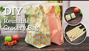 DIY REUSABLE GROCERY BAG | Super Easy Tote Bag Sewing Tutorial [sewingtimes]