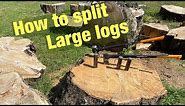 How to split large logs for firewood