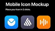 Mobile OS Icon Template Mockup - PSD