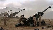 Four Canadian Artillery Guns Firing in Afghanistan