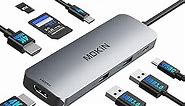 MOKiN USB C Docking Station Dual Monitor, USB C to Dual HDMI Adapter, 8 in 1 Laptop Docking Station with 2 HDMI(4K @60Hz), PD Charging, USB A&C 3.0 Ports, SD/TF for Dell/HP/Lenovo/Surface/Yoga etc