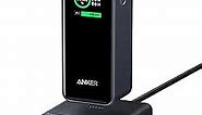 Anker Prime Power Bank 200W, 20,000mAh Portable Charger 3-Port with 100W Charging Base, Smart Digital Display, Compatible with iPhone 15/15 Plus/15 Pro/15 Pro Max/14 Series, MacBook, Samsung, Dell