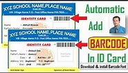 Automatic add Barcode in ID CARD | Barcode font , Barcode Active X download and install