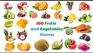 Top 100 common fruits and vegetables In English | English Vocabulary