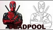 Deadpool Drawing Easy Sketch | How to Draw Deadpool Character Step by Step