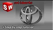 How to design TOYOTA logo using solidworks | Toyota logo solidworks tutorial