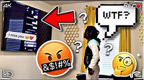 TEXTING BOY WHILE PHONE CONNECTED TO TV PRANK ON MY OVER PROTECTIVE BROTHER! (HILARIOUS REACTION)