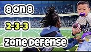 8 on 8 Flag Football 2-3-3 Zone Defense