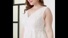 #short| Plus Size White Formal Dress Women| Elegant| Dress Woman Ladies Summer Clothing [Giz Girl]