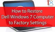windows 7 factory reset without disk " Dell