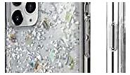 2019 iPhone 11 Pro Max Clear Case - FLASH Floral iPhone Hard Case Back Cover for Women, Transparent Clear Flexible Rubber Pressed Real Genuine Dried Flowers and Seashell (Happy Park, 2019 iPhone 6.5")