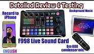 F998 Sound Card Detailed Review, Testing and Recording Set up to iPhone