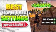 The BEST Game User Settings in Fortnite Chapter 5! 🔧✅ (FPS BOOST + 0 Input Delay)