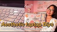 AESTHETIC LAPTOP DIYs I Diy laptop stickers and Diy keyboard skin