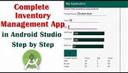 Complete Inventory Management App in Android studio Step by Step