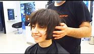 SUPER Haircut | SHORT STACKED LAYERED BOB WITH BLUNT BANGS