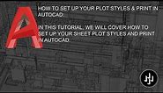HOW TO SET UP YOUR PLOT STYLES & PRINT IN AUTOCAD