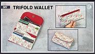 DIY Trifold wallet / Fabric purse wallet / no bias / sewing tutorial [Tendersmile Handmade]