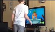 Kid screaming to spongebob and freaking out but it's cropped to widescreen