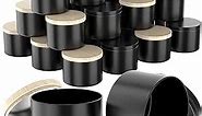 Upgraded 24 Pack Candle Tins 8 oz with Lids, Bulk Empty Candle Jars for Making Candles, Premium Metal Candle Containers, Round Candle Vessels Kit for Adults DIY Candle Making (Black and Wood Grain)