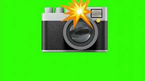 camera flash emoji - green screen - Teleport effect