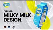 Product package design of milk tutorial adobe illustrator + photoshop #package #packagedesign