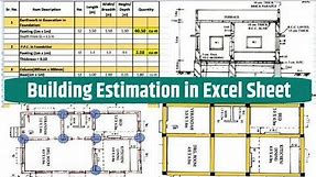 Full Building Estimation in Excel sheet || Estimation and Costing Excel Sheet 2024