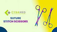 Cynamed Suture Stitch Scissors with Multicolor/Rainbow Titanium Coating