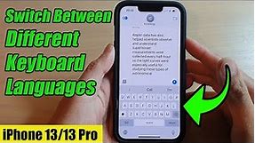 iPhone 13/13 Pro: How to Switch Between Different Keyboard Languages