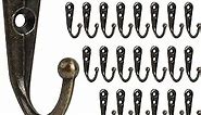 30PCS Bronze Hooks for Hanging Towel, Wall Mounted Coat Hooks Robe Hook with 60 Screws for Bedroom/Entryway/Closet/Kitchen/ Office, Small Heavy Duty Hooks, Hat Cup Mug Hooks, Wall Hooks DIY Hook
