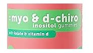 Kind Nature Myo-Inositol & D-Chiro Inositol Gummies with Vitamin D & Folate - Ideal 40:1 Ratio - PCOS Supplements for Fertility, Menstrual & Hormone Balance - 30 Day Supply