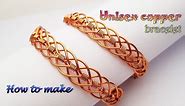 Unisex braided copper bracelet - Handmade jewelry for men and women 416