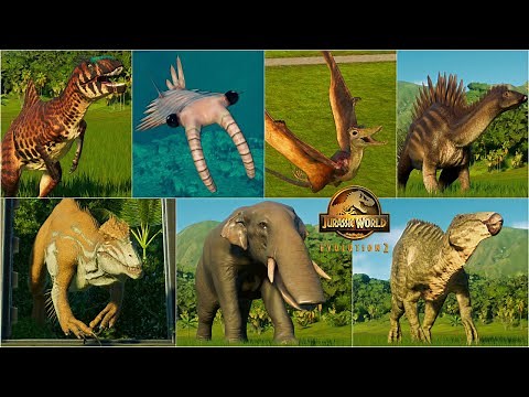 ALL 23 NEW DINOSAUR SPECIES, REPTILES AND PREHISTORIC ANIMALS INTRO | JWE2 MODS