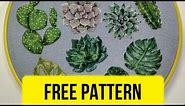 🌳 Free cross stitch pattern with succulent designed by Yulia Birukova.